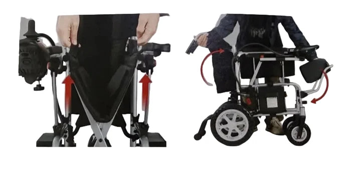 A2Z Mobility-A2ZXWE2410-B Electric Powered Wheelchair Rental with Attendant-Assisted Handle - 220 lbs Capacity