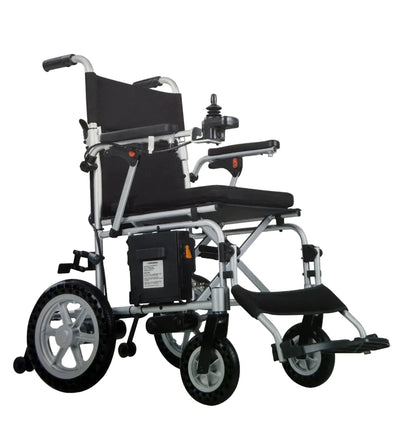 A2Z Mobility-A2ZXWE2410-B Electric Powered Wheelchair Rental with Attendant-Assisted Handle - 220 lbs Capacity